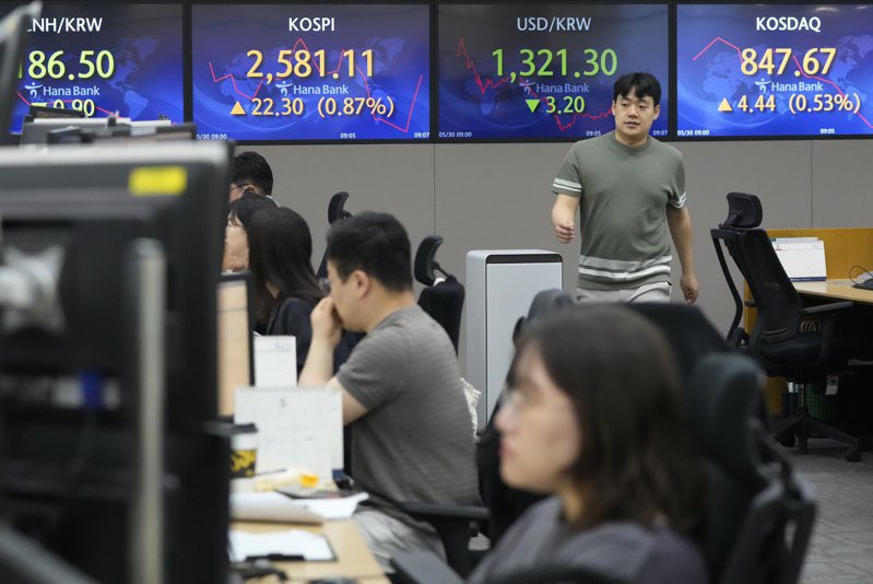 AI掀起投資浪潮，帶動南韓股市接近牛市。美聯社