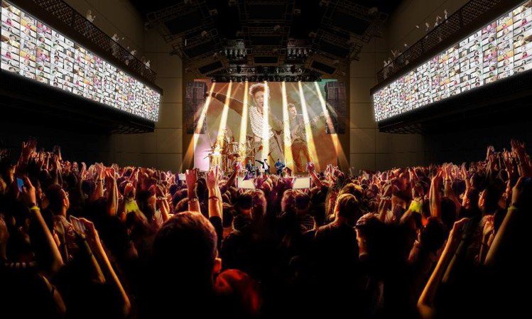 音樂廳「Zepp Shinjuku (TOKYO)」，採用特殊空間設計拉近觀眾與歌手的距離，並運用最新影像設備提供具臨場感的音樂體驗。圖／TOKYU KABUKICHO TOWER提供