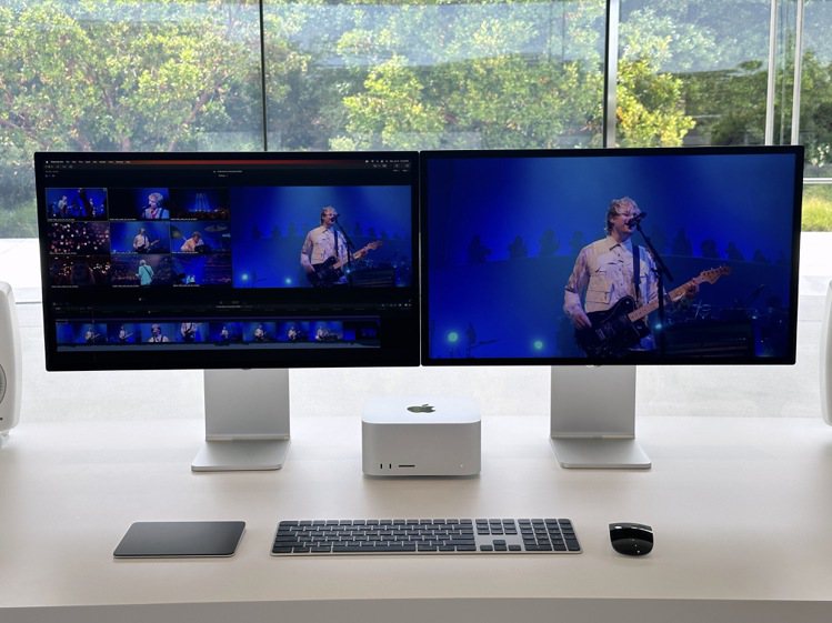 搭載M2 Ultra的Mac Studio支援最多6台Pro Display XDR，驅動超過1億像素。記者黃筱晴／攝影