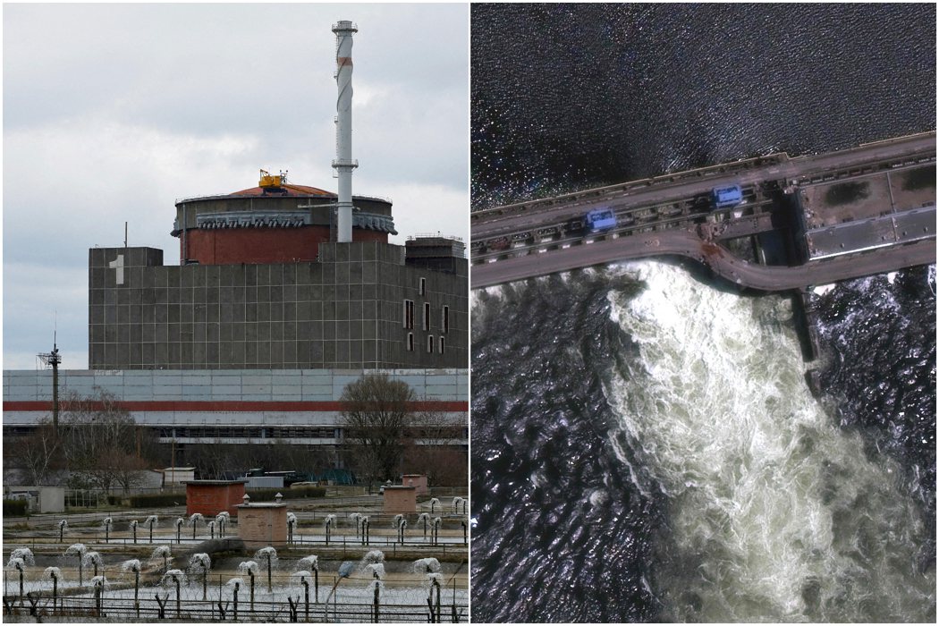 烏克蘭南部的新卡霍夫卡大壩5日出現「巨大缺口」並湧出大量洪水，烏克蘭表示是俄軍炸...