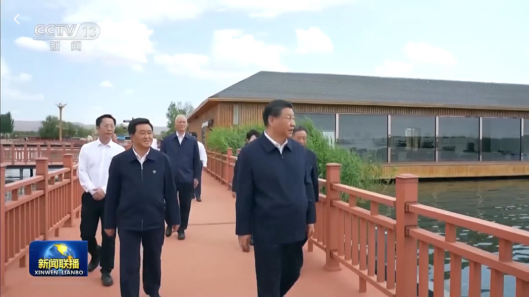 大陸國家主席習近平在內蒙古考察。央視新聞畫面