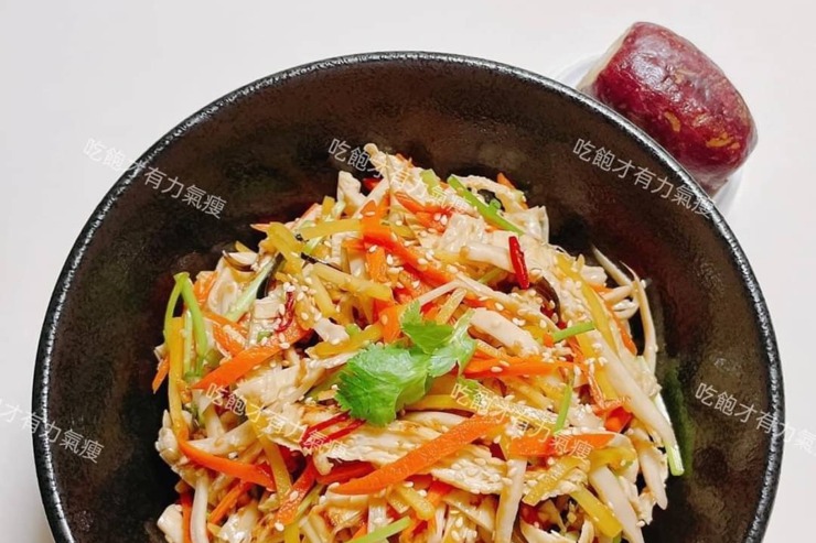 彩虹餐盤🌈減醣料理之涼拌豆包杏鮑菇