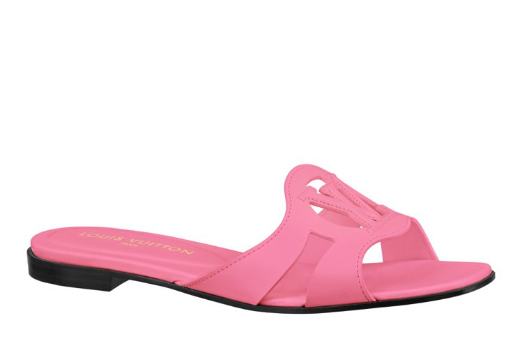 Isola平底粉紅色穆勒鞋，28,100元。圖／Louis Vuitton提供