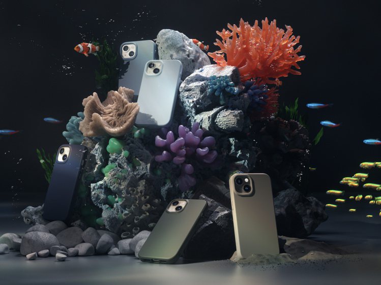 犀牛盾全新海洋新色系列產品用5個代表性的顏色捕捉廣闊的海洋意象，同時將永續環保的材料科技融入每個手機使用者的日常生活中。圖／犀牛盾提供