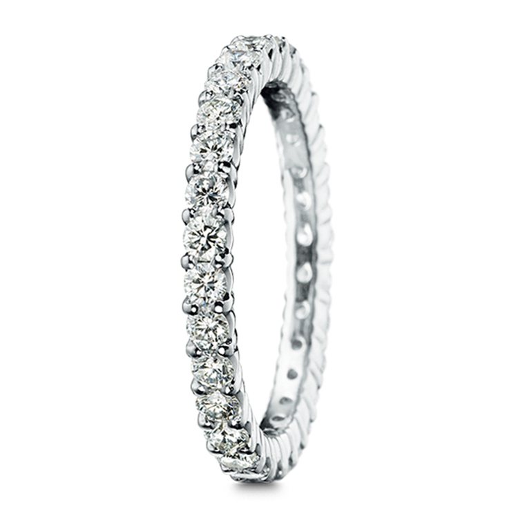 TASAKI BRILLANTE Full Eternity 24全圈鉑金鑲鑽戒指，21萬1,000元。圖／TASAKI提供