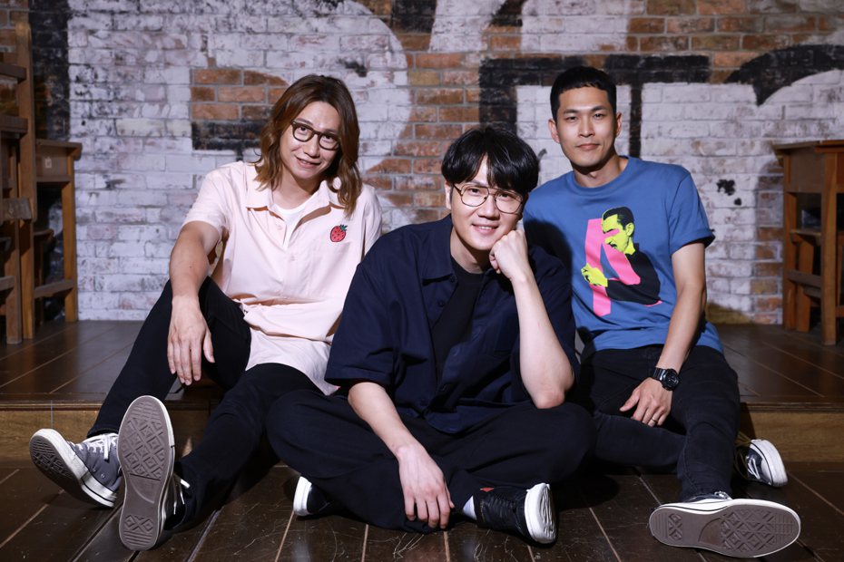 宇宙人(左起)方Q、小玉、阿奎刚入围今年金曲奖最佳乐团。记者王聪贤╱摄影