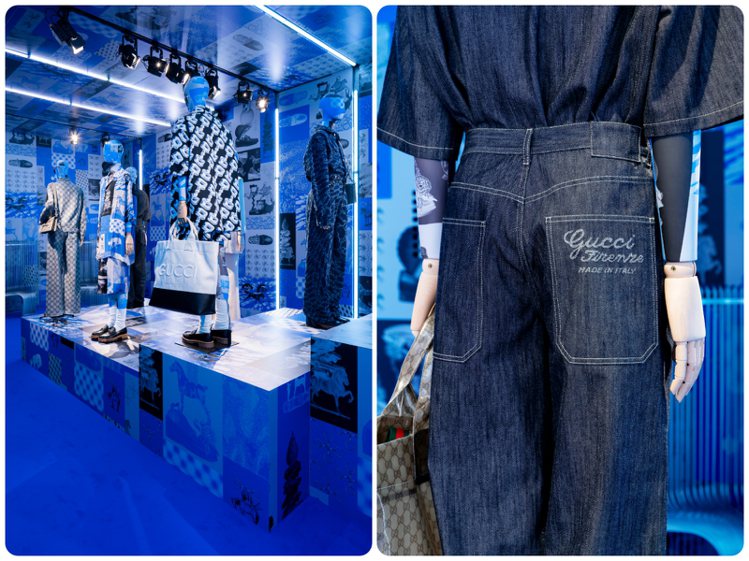 GUCCI於米蘭時裝周期間發表了2024春夏男裝的20套造型，並結合「Gucci Horsebeat Society」沉浸式特展。圖／GUCCI提供（合成圖）