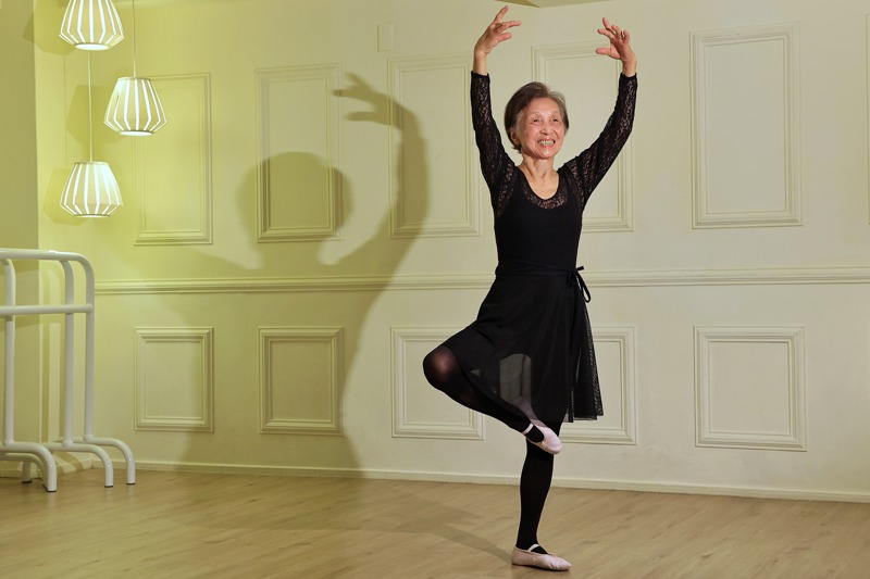 廖淑珍阿嬤今年已經89歲，學習芭蕾舞已經有一年多的她，跳起舞來動作優雅平穩。記者林伯東／攝影