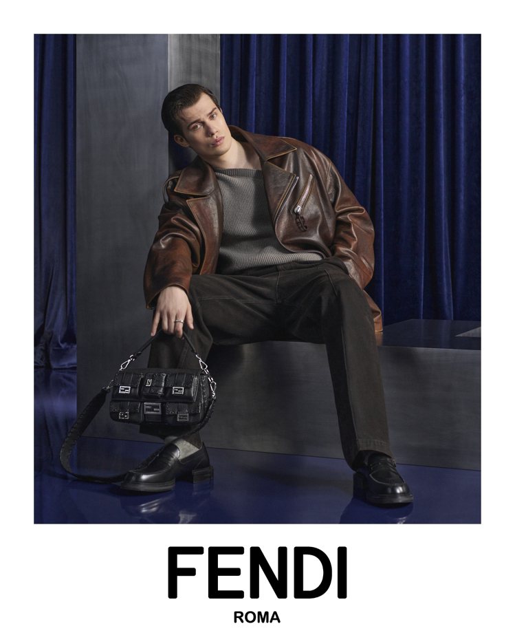 FENDI首次於全球推出由FENDI首位男裝大使Nicholas Galitzine演繹的2023-24秋冬男裝系列形象廣告。圖／FENDI提供