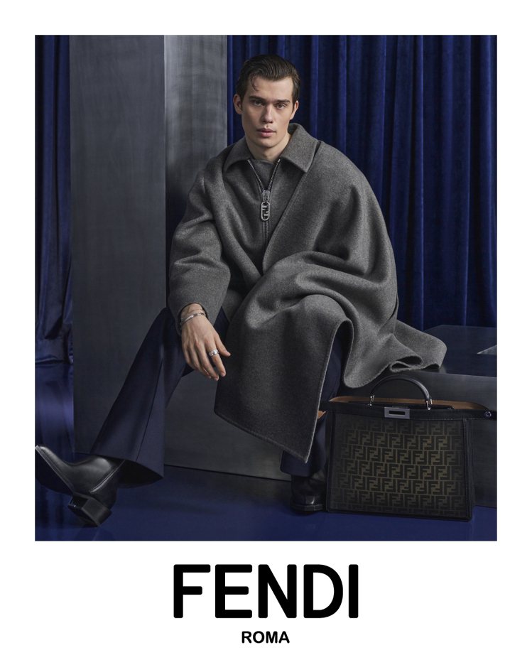 FENDI首次於全球推出由FENDI首位男裝大使Nicholas Galitzine演繹的2023-24秋冬男裝系列形象廣告。圖／FENDI提供