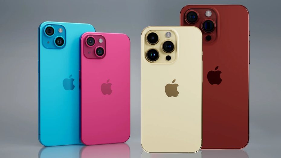 外媒《Phonearena》與3D藝術家合作，推出iPhone 15系列全顏色渲染圖。平價版的iPhone 15、iPhone 15 Plus（左圖）這次將推出5種顏色。（翻攝自《Phonearena》）