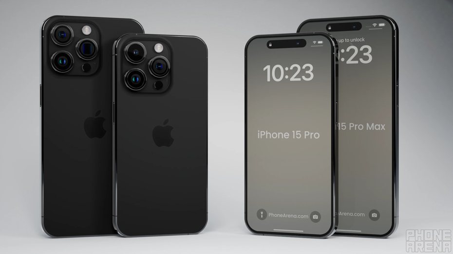 旗艦版iPhone 15 Pro、iPhone 15 Pro Max將提供4顏色，基本款的金色、銀色和太空黑色外，還有傳聞中的酒紅色系。（翻攝自《Phonearena》）