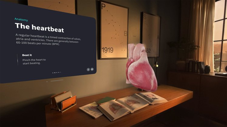 由Elsevier Health開發的「Complete HeartX」，可使用超逼真的3D模型和動畫幫助醫學生為臨床實務做好準備。圖／蘋果提供