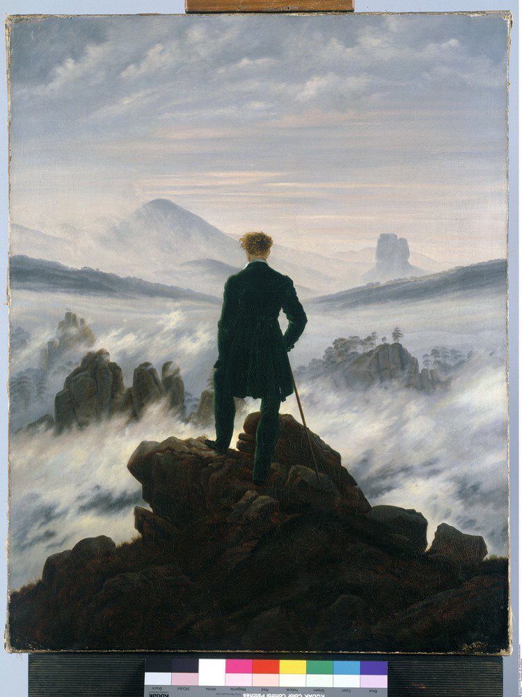 出自Caspar David Friedrich的經典名畫《霧海上的漫遊者》，是...