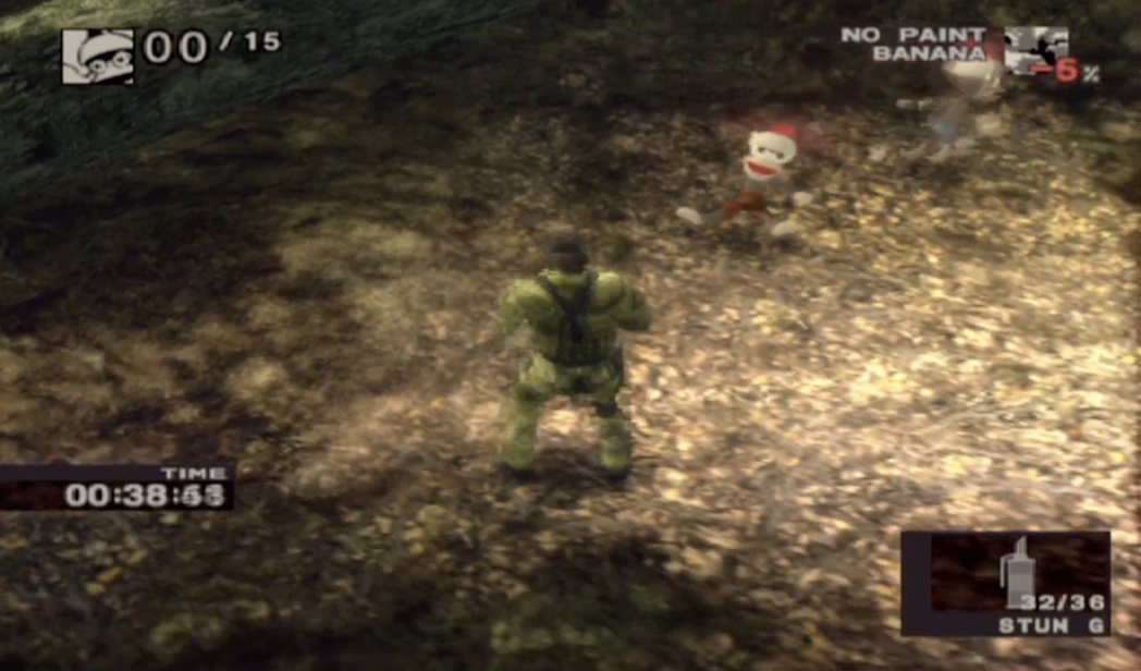 同樣地在《潛龍諜影3》之中，也有一個名為「猿蛇合戰」的模式，玩家可以看到SNAK...