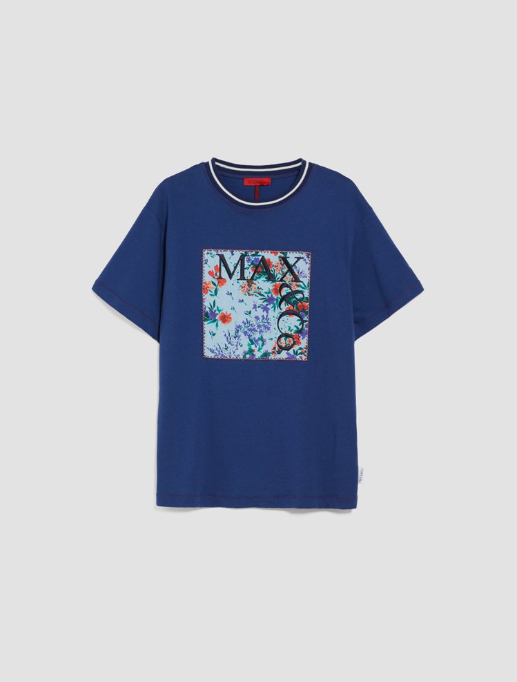 &Co.LLABORATION聯名系列撞色拼接T恤，5,700元。圖／MAX&Co.提供