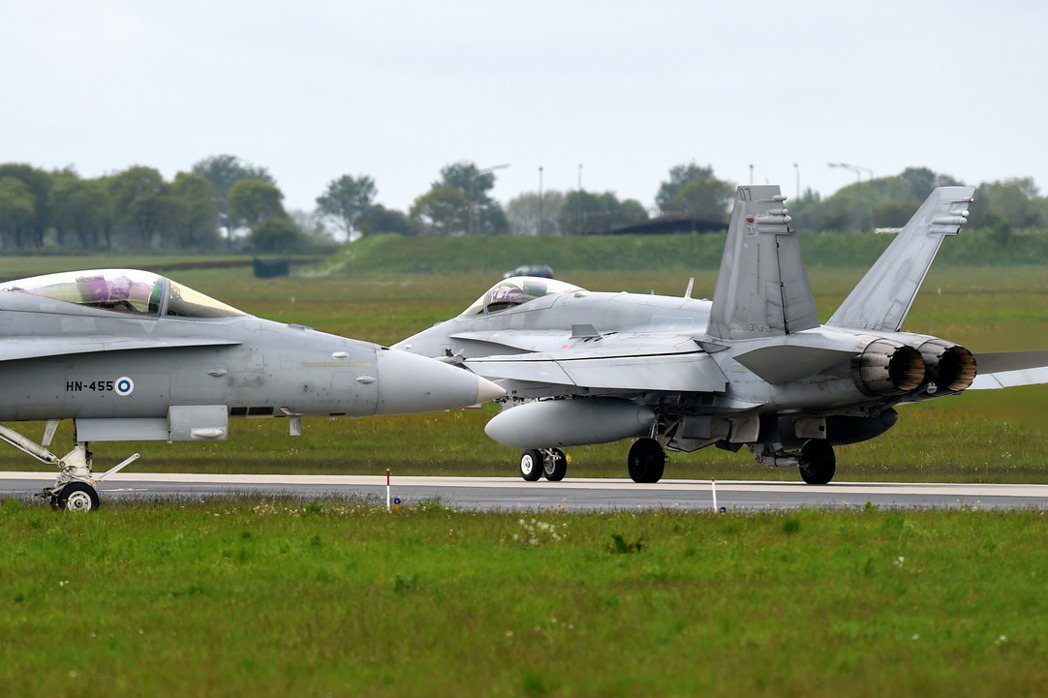 圖為芬蘭空軍的F-18戰機。 圖／歐新社