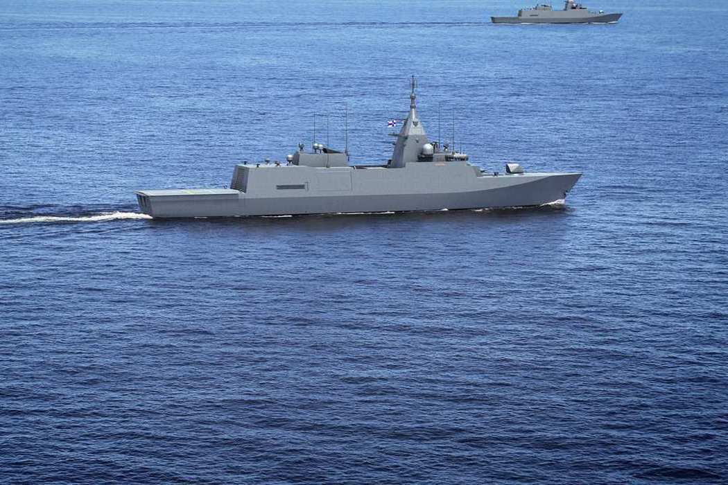 波哈馬級多功能護衛艦模擬圖。 圖／取自Saab官網