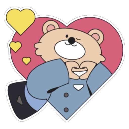可愛的小熊不只大方放送愛心，身上更藏有Prada的經典三角Logo造型。圖／Prada提供