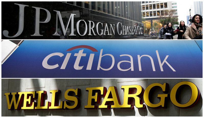 美國摩根大通、高盛、摩根士丹利、富國、花旗等大型銀行上周通過聯準會壓力測試後，6月30日宣布增發股利。（路透）
