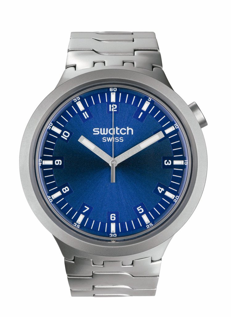 Swatch BIG BOLD IRONY系列腕表，精鋼表殼與表鍊，價格未定。圖／Swatch提供