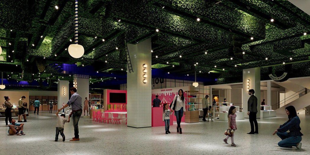 誠品生活新店3F顛倒花園迷宮，以英國經典兒童文學《秘密花園》為靈感設計。(3D示...