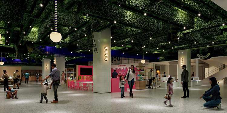 誠品生活新店，3F顛倒花園迷宮以英國經典兒童文學《秘密花園》為靈感設計(3D示意圖)。圖／誠品提供