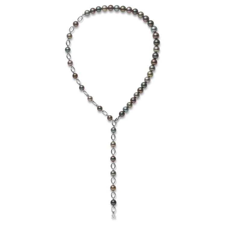 M Code Liberté系列黑珍珠項鍊，純銀鍍銠鍊結搭配黑珍珠，37萬5,0...