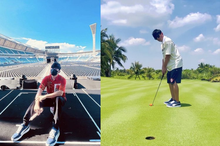 周杰倫打高爾夫球、演唱會都穿上了個人潮牌PHANTACi與PUMA合作全新聯名系列鞋款。圖／摘自instagram