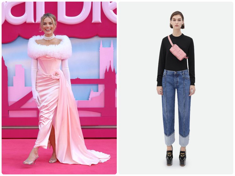 隨著芭比真人電影即將在下周上映，一股粉紅色的熱潮也逐漸延伸至包款、鞋履、配件，夢幻、輕快，可愜意輕快也可華美盛重。圖／Bottega Veneta、Christian Louboutin提供