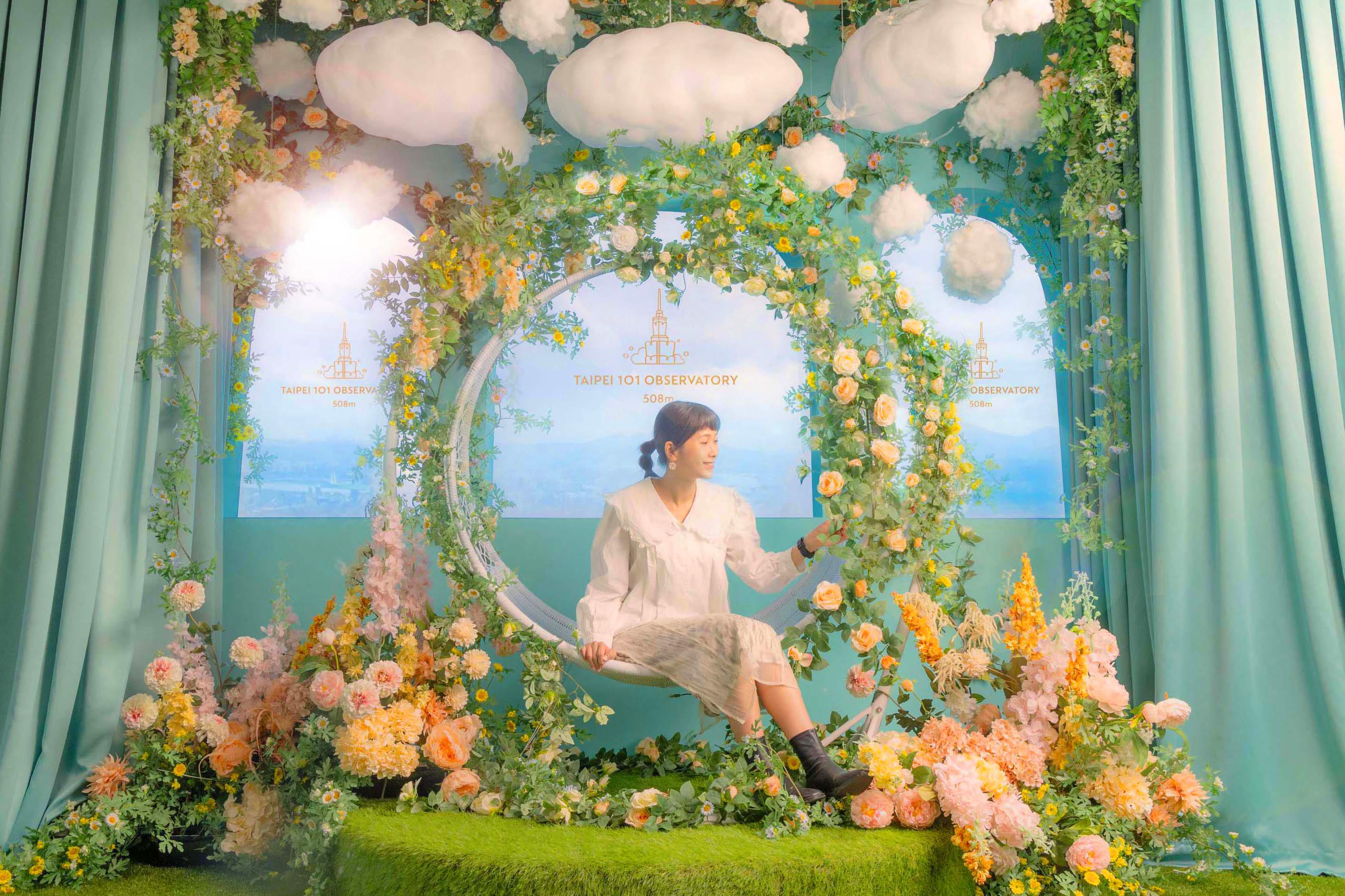 「雲朵鞦韆」太夢幻！台北101最高秘境花園顏值再升級