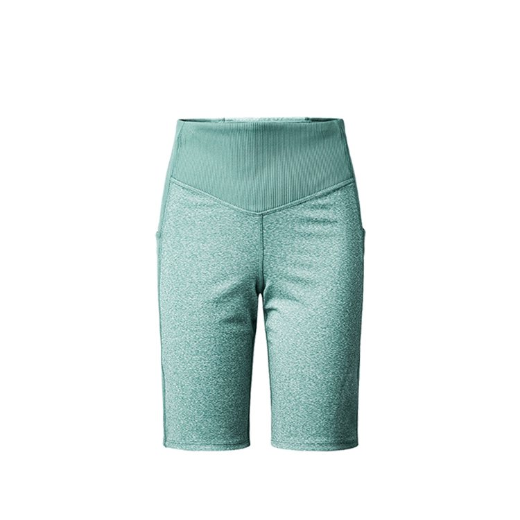 The North Face女款綠色吸濕排汗防曬高腰緊身褲，2,880元。圖／The North Face提供