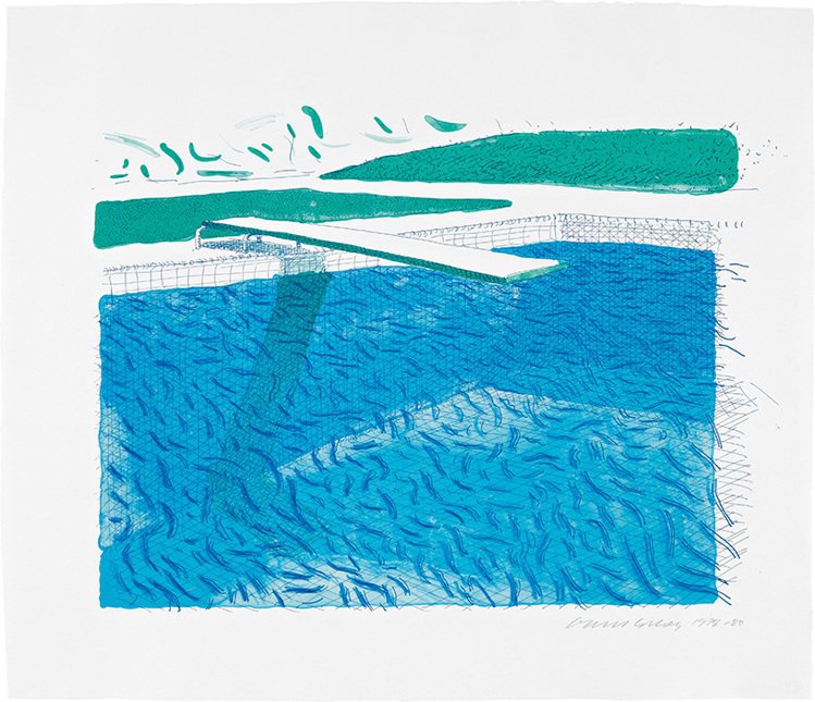 《Lithographic Water Made of Lines, Crayon, and Two Blue Washes》，1978-80作，估價80,000英鎊起。圖／富藝斯提供