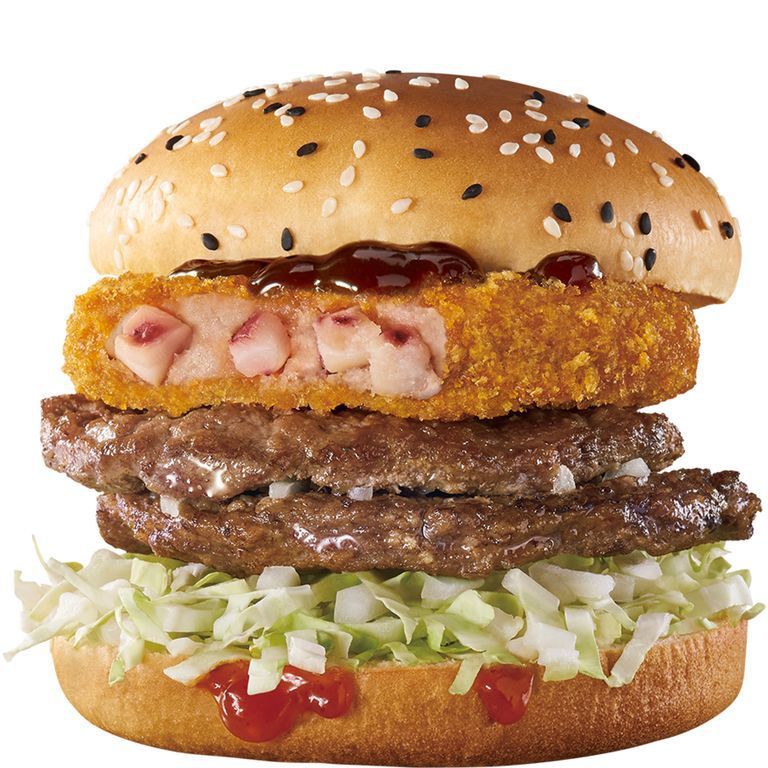 麥當勞漢堡推出新品「韓味雙牛魷魚堡」圖/麥當勞