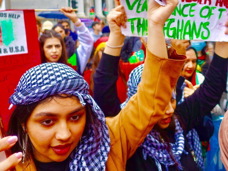 示意圖。阿富汗婦女也曾於2021年上街抗議。（Photo by  Gerry Popplestone on Flickr under C.C. License）