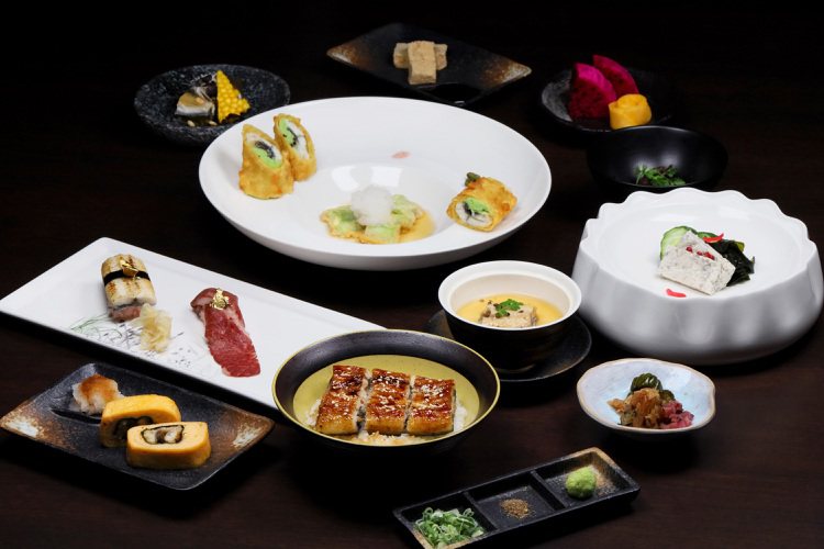 高雄萬豪酒店京樂日本料理餐廳推出鰻魚八吃的會席料理。圖／高雄萬豪提供