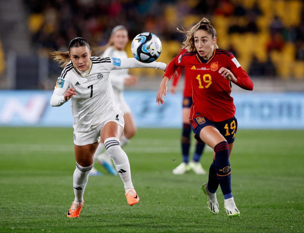 2023年女足世界盃開賽第二日，西班牙與哥斯大黎加的比賽。 圖／路透社　
