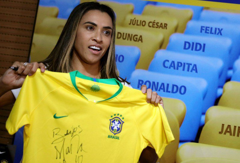 巴西足球女王馬塔。 路透社