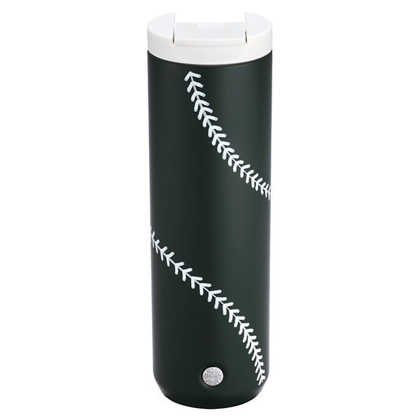 星巴克松竹洲際門市推出棒球縫線綠不鏽鋼杯，售價1,000元。圖/星巴克提供
