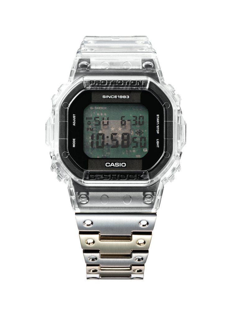 G-SHOCK 40周年紀念CLEAR REMIX系列DWE-5640RX-7腕表。圖／CASIO提供