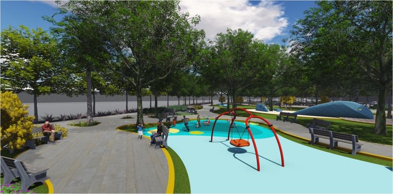崑大市地重劃打造公園基地也解決的當地淹水問題。圖／地政局提供