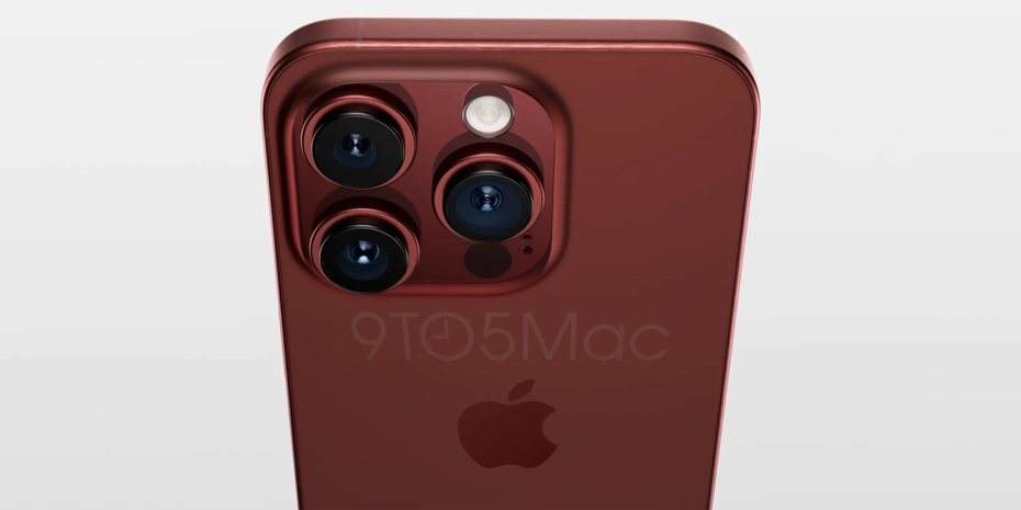 蘋果iPhone 15 Pro系列傳出將有「酒紅色」新色。（翻攝自9to5mac）