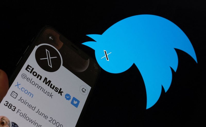 推特（Twitter）近期更名為「X」，原有標誌也相應更新。法新社