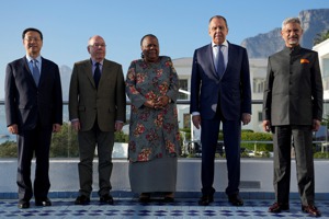金磚國家峰會將在8月22日至24日在南非約翰尼斯堡舉行。圖為今年1月在南非開普敦舉辦的金磚外長峰會。路透
