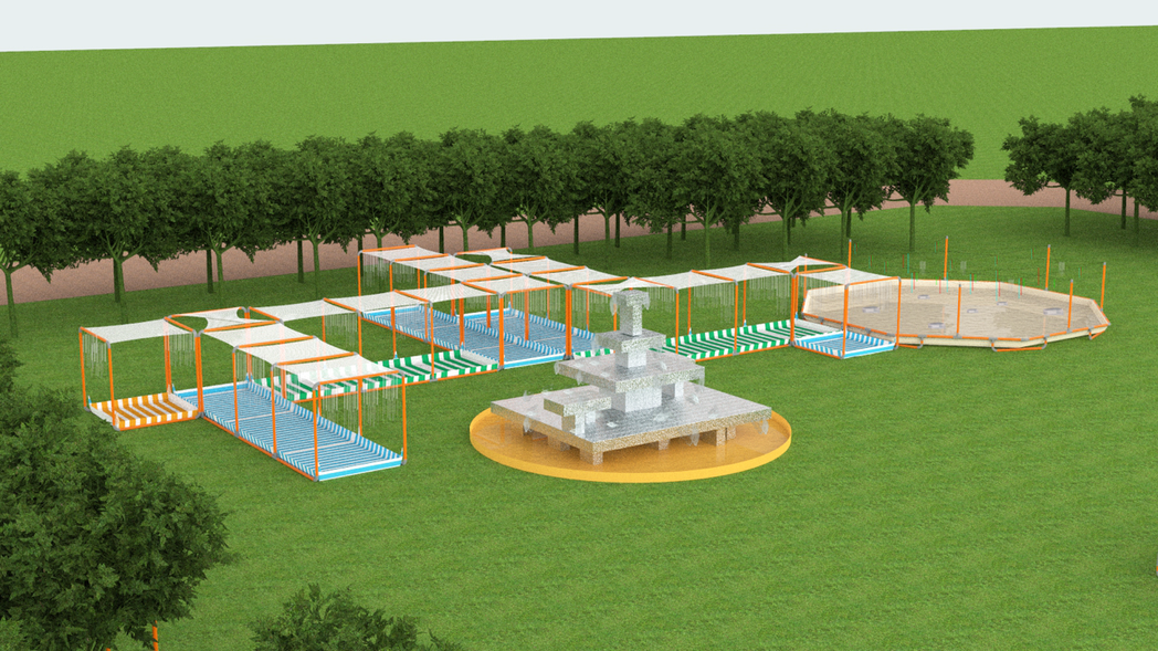 2023「草悟系．七月半」：「夏日大噴發」巨型噴水池讓民眾可於夏日的市民廣場親水...