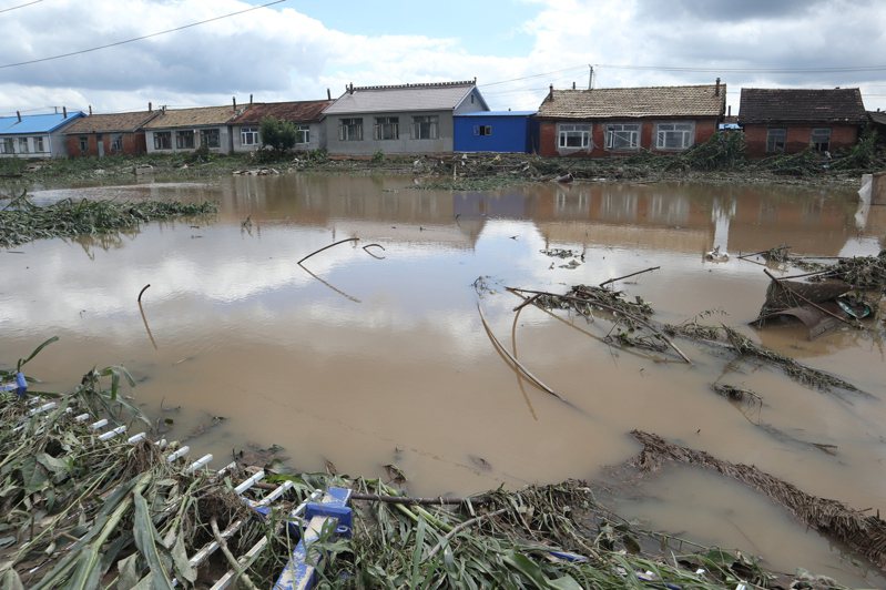 吉林省舒蘭市，受洪水侵襲的村莊。中新社