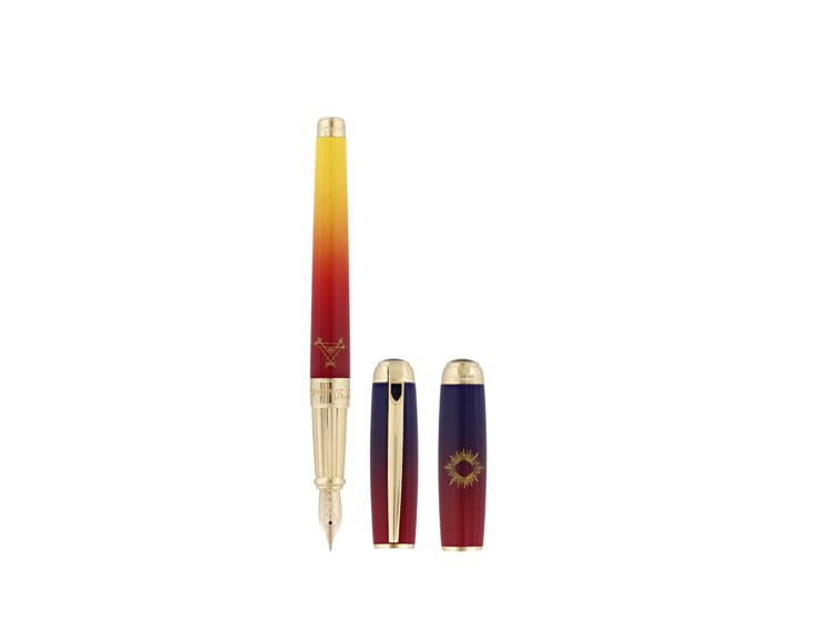 L’Aurore黎明系列鋼筆，14K黃金筆尖、手繪上漆漸層效果，50,400元。圖／都彭提供