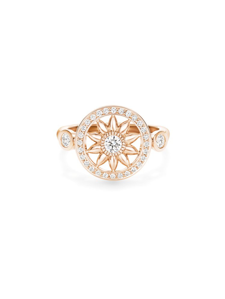 Winston Gates 18K玫瑰金環型花飾戒指，31顆圓形明亮式切工鑽石，...