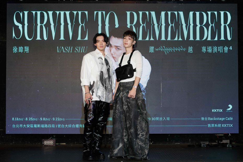 徐暐翔（左）11日在後台咖啡舉辦專場演出，邀請尚融擔任嘉賓。圖／索尼音樂提供