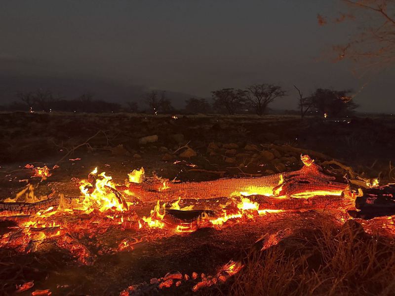美國夏威夷州毛伊島（Maui）野火死亡總數今天攀升至80人。(美聯社資料照)